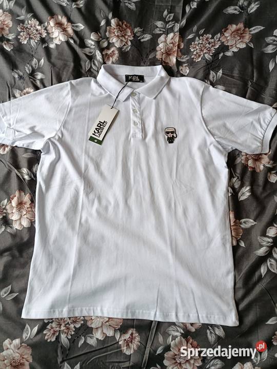 Koszulka polo Karl Lagerfeld kolor biały rozmiar Rozmiar XXL Odzież wyjściowa Odzież wyjściowa Białystok