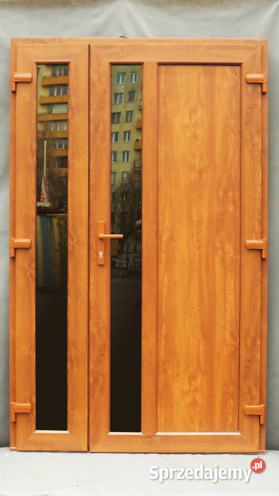 Nowe drzwi plastikowe ciepłe wzmacniane 130x210 Katowice sprzedam