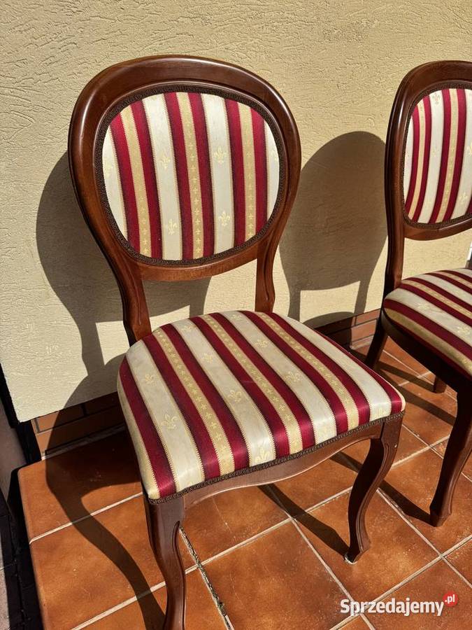 Krzesło Ludwikowe stylowe medalion ludwikowskie Sulbiny