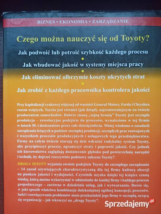 Książka Droga Toyoty Jeffrey K Liker twarda Oława