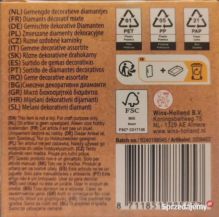 Zmieszane diamenty kamyki dekoracyjne 60gr Warszawa