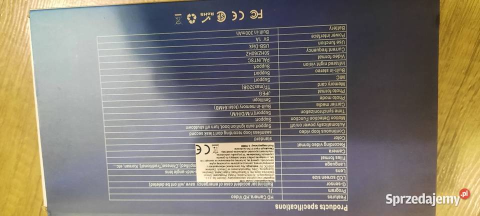 Videorejestrator samochodowy z kamerką cofania Pilawa