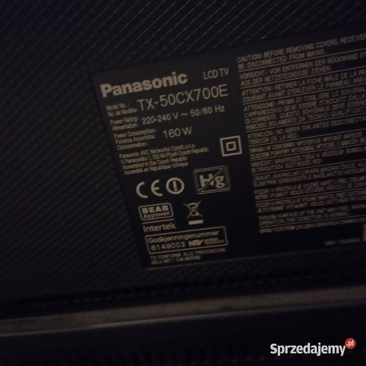 Panasonic TX 50 CX700E podświetlenie 50cale Toruń