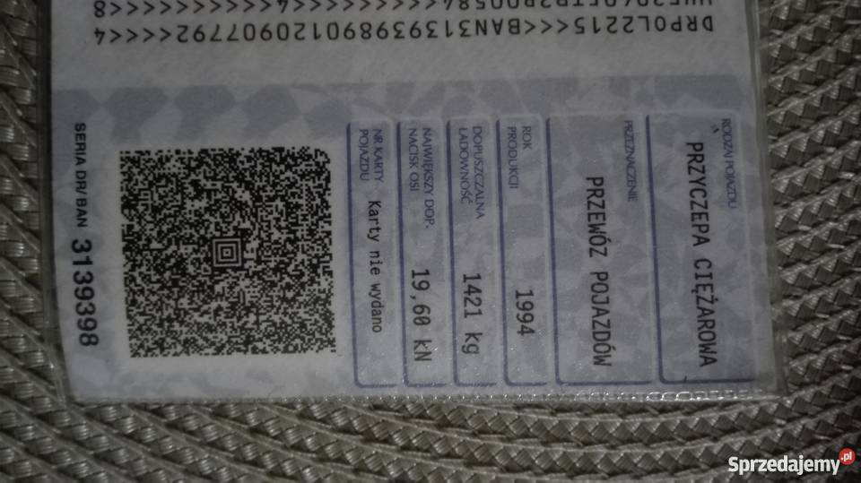 Przyczepa Laweta HEINEMANN PLANDEKA Strzepcz