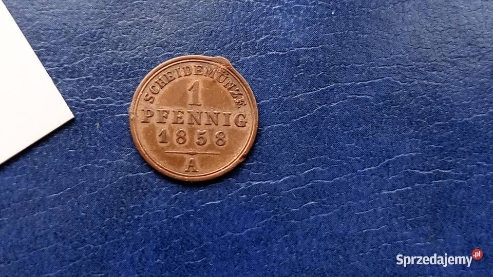 Stare monety 1 pfennig 1858 Niemcy Schaumburg Lesko