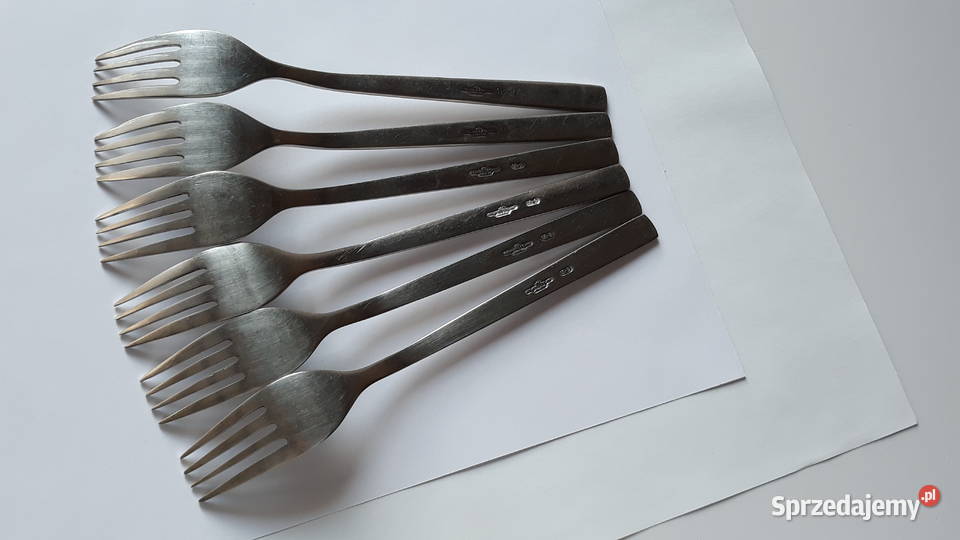 Widelce obiadowe 1 RÓŻE Gerlach sztućce PRL Dąbrowa Górnicza