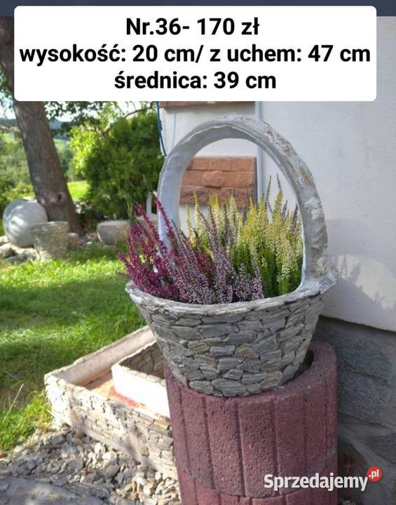36 Donica koszyczek z kamienia naturalnego małopolskie Długołęka-Świerkla