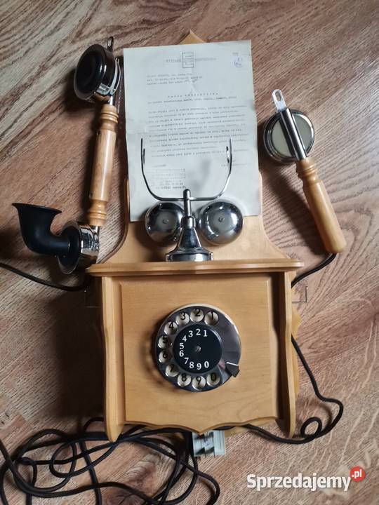 Kolekcjonerski telefon wiszący Baron z czasów Telefony przewodowe Kraków