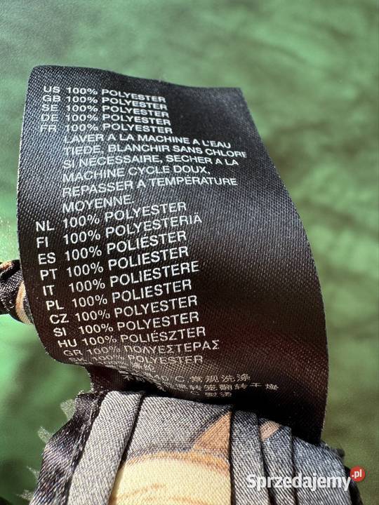 Opaska chusta na głowę HM czarna we wzory złote