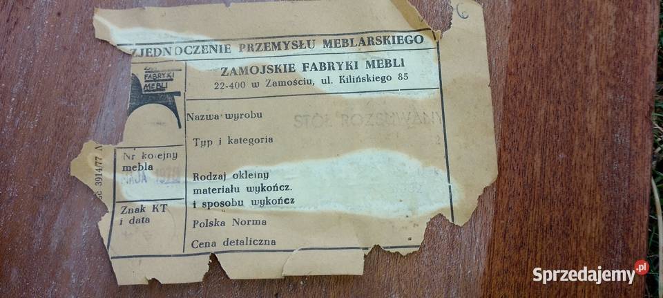 Stół PRL fabryka Zamość ładny stan podkarpackie Jarosław