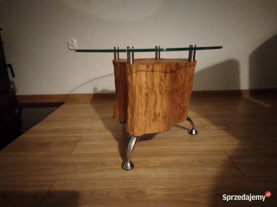 Stolik kawowy wykonany z pnia drzewa 70cm śląskie
