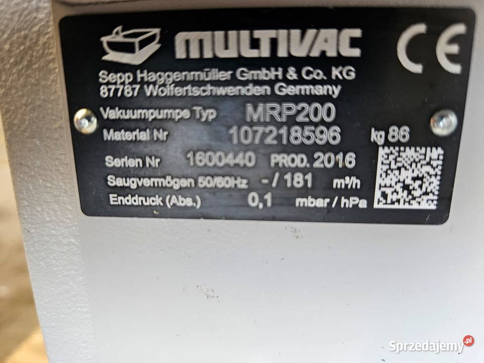 Pompa próżniowa Mutivac MRP 200 21 Krotoszyn