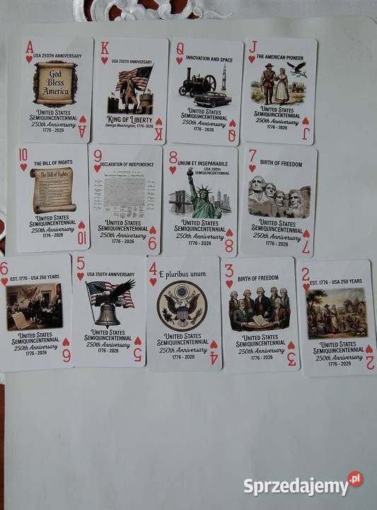 Pamiątkowe karty do gry 250 lat USA Żory sprzedam