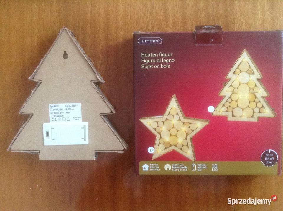 Nowa świąteczna choinka drewniana z oświetleniem Opole sprzedam