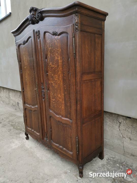 Elegancka francuska szafa dębowa dwudrzwiowa Meble Wałbrzych