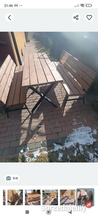 Stół ogrodowy z ławkami lubelskie Mokrelipie sprzedam