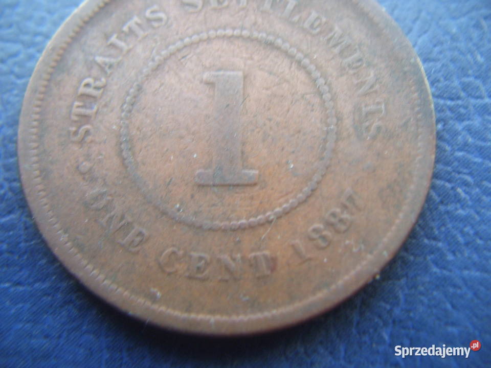 Stare monety 1 cent 1887 Straits Settlements Lesko