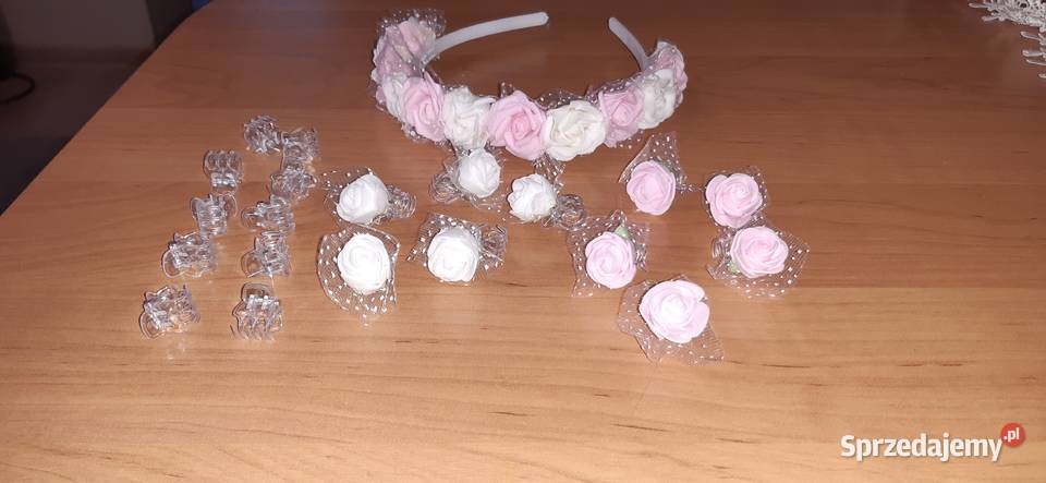 Opaska komunijna I spineczki z rozyczkami Borów