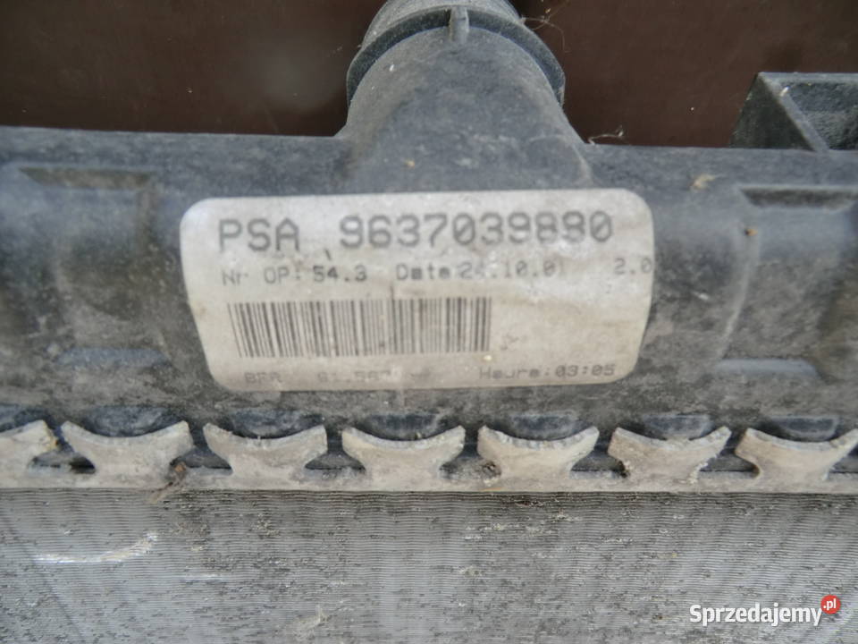 CHŁODNICA WODY PEUGEOT 307 16 16V 9637039880 Pozostałe sprzedam