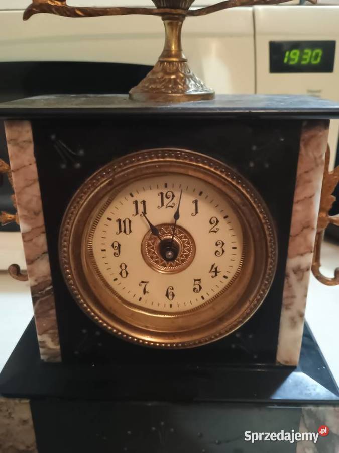 Kominkowy zegar marmurowy francuski sprzedam