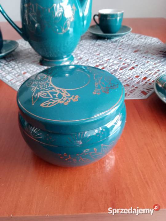 Serwis kawowy DPRK Korea Północna vintage turkus śląskie Katowice