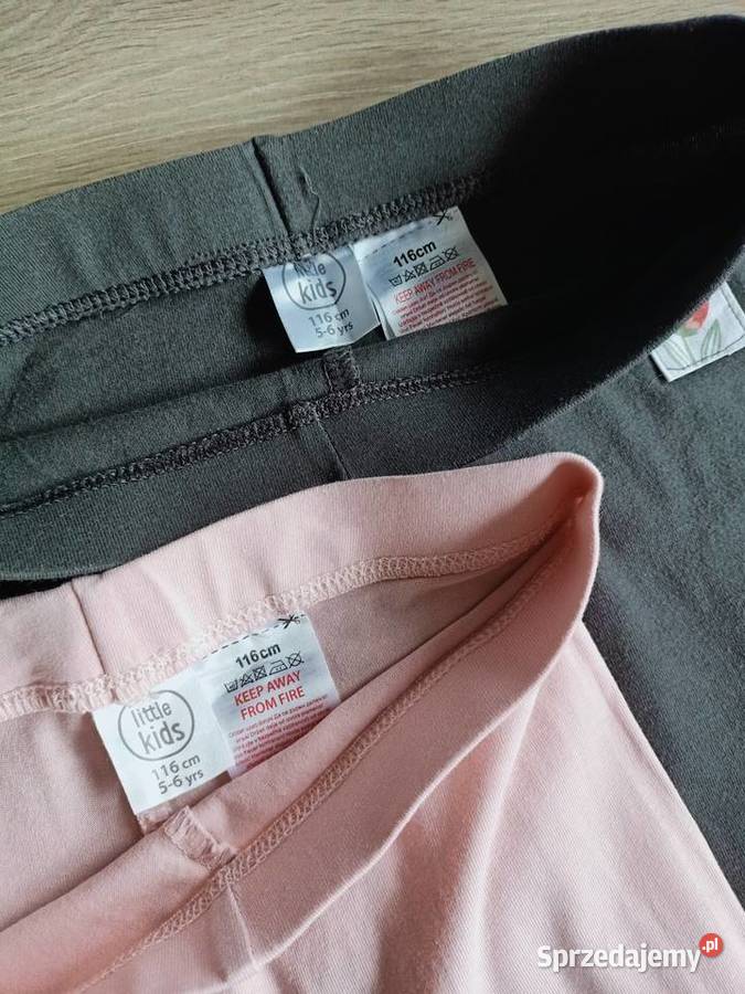 Legginsy dziewczęce 2pak różowe i grafitowe 116 Spodnie mazowieckie Płock