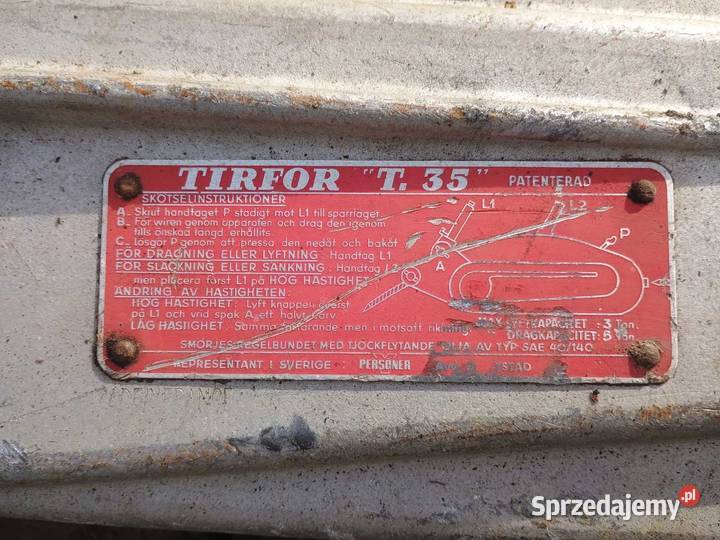 tirfor kifor T 35 wyciągarka linowa przeciągarka lubelskie Końskowola