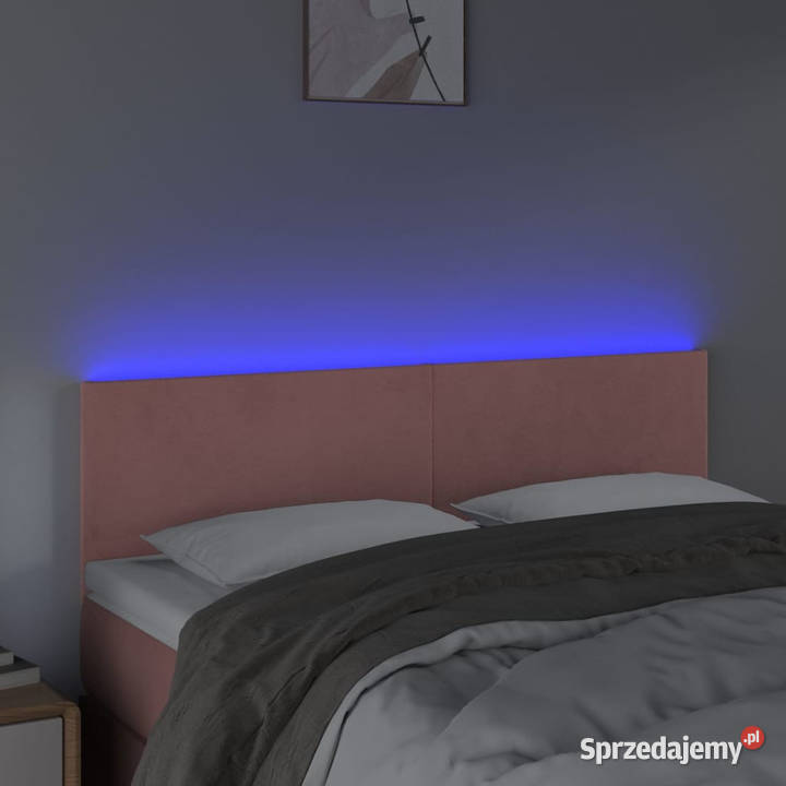 Zagłówek do łóżka z LED różowy 144x5x7888 Warszawa