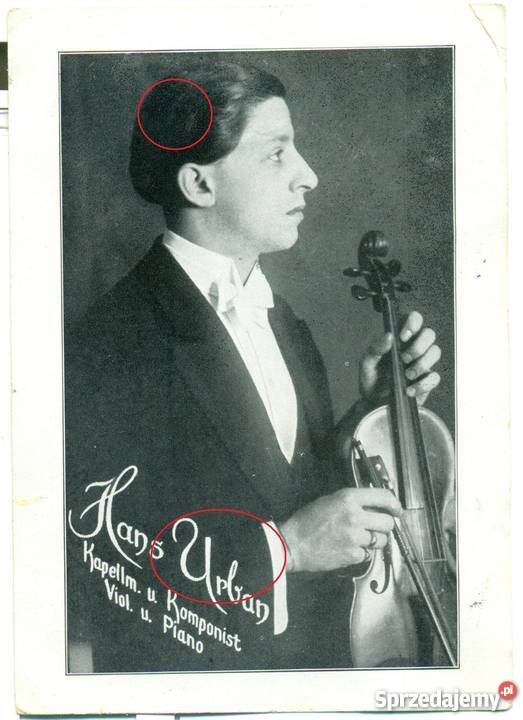 Fotografia skrzypek Hans Urban dedykacja Ostrów Wielkopolski sprzedam