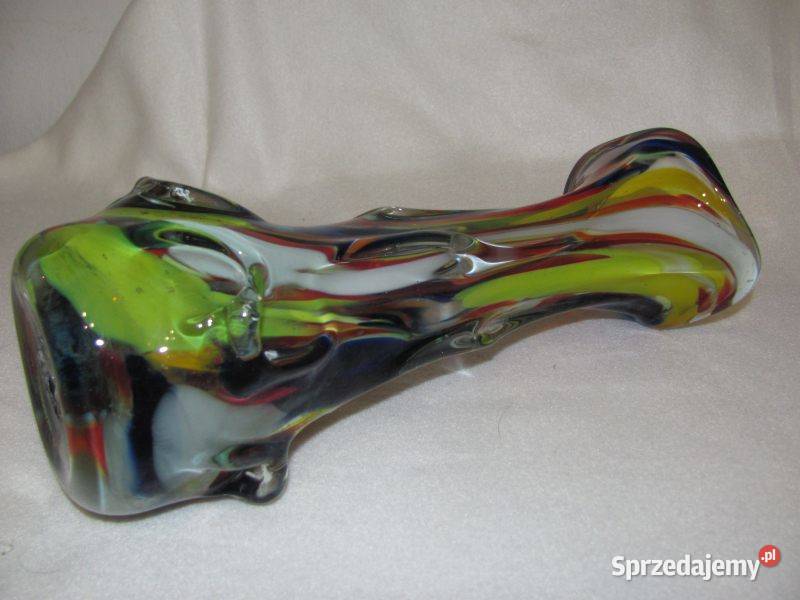 wazon flakon szklany kolorowy PRL wys 27 Zamość