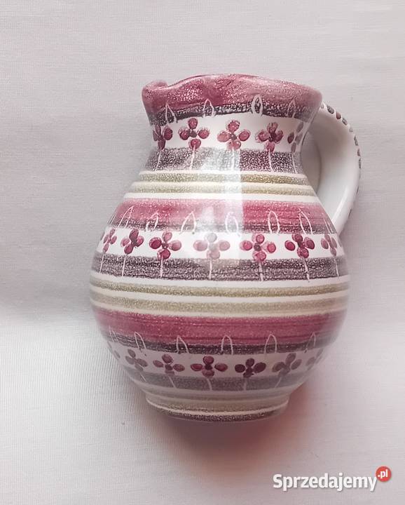 Ręcznie malowany ceramiczny dzbanek Ulmer Koźminek