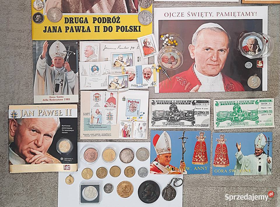 Medaliki Różańce i inne pamiątki Jan Paweł II Gliwice