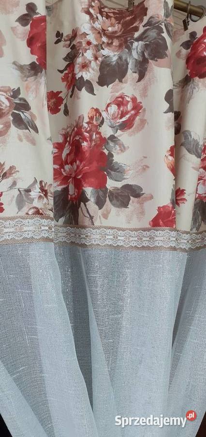 Firany róże w stylu vintage Firany mazowieckie Mława