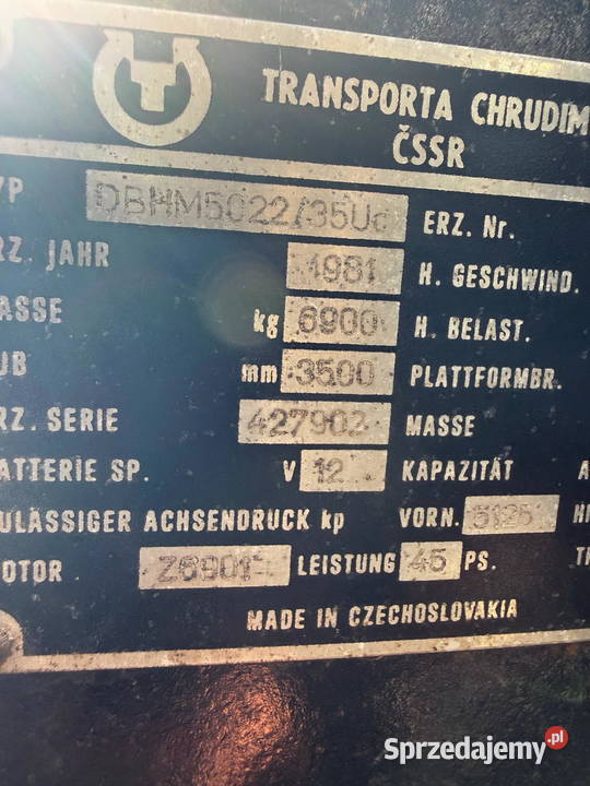 wózek bocznego załadunku ZETOR udźwig 5000 350m Działoszyn
