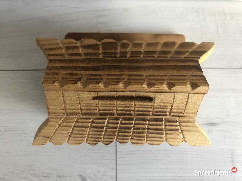 Kolekcjonerska skarbonka drewniana wykonana łódzkie
