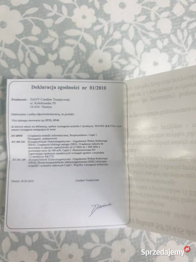 Pilot do bramy kod staly Oblęgorek