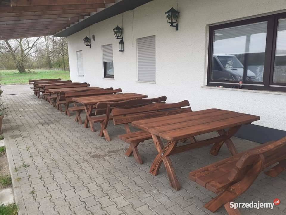 Meble ogrodowe z litego drewna ławki Stół stoły Zestawy mebli ogrodowych Gdańsk