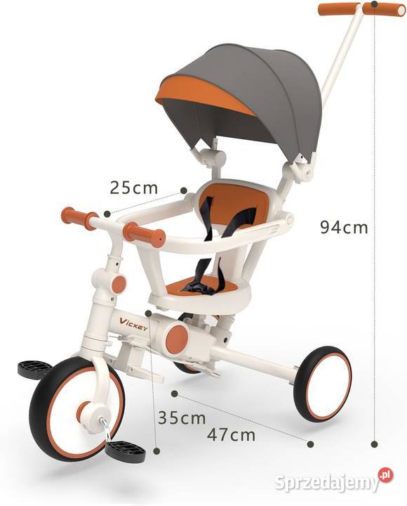 Rowerek trójkołowy dzieci Vickey 6w1 Rowerki Jadowniki