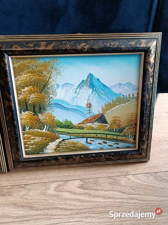 Obraz obrazy ręcznie malowane pejzaże PRL DDR Rękodzieło Wrocław