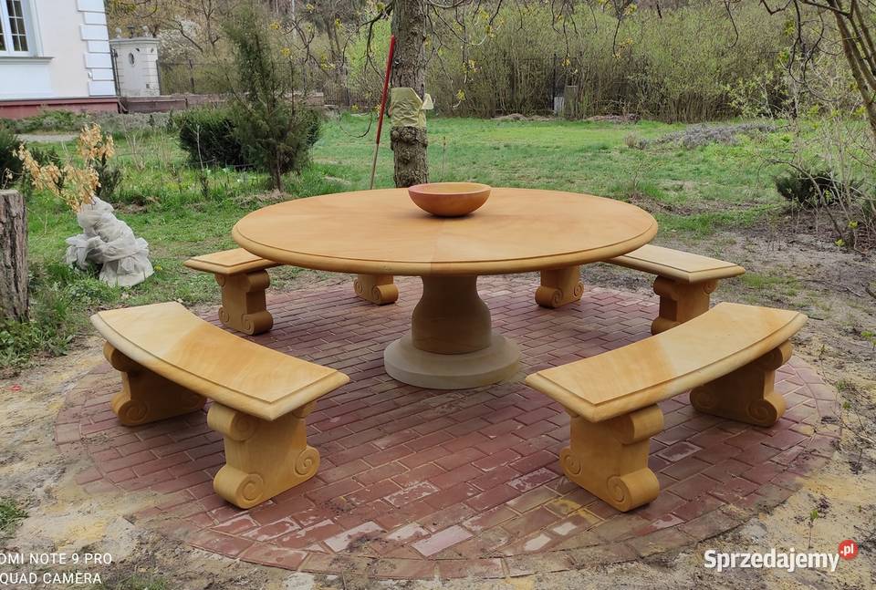 Piękny komplet ogrodowy z piaskowca kamień Kamienna Góra sprzedam