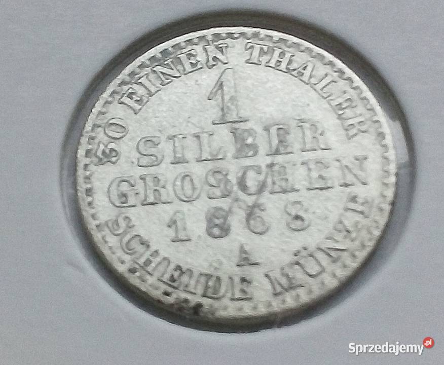 NIEMCY PRUSY 1 SILBER GROSZ1868 rA SREBRO 0220 mazowieckie Legionowo sprzedam
