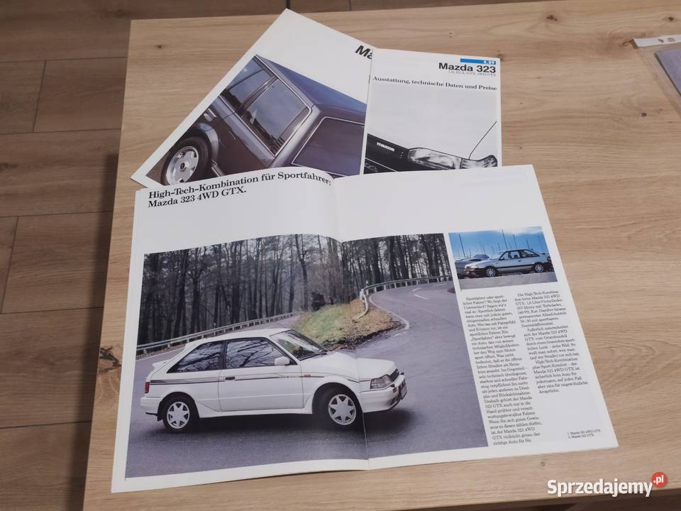 Prospekt Mazda 323 BF HB KOMBI komplet 3 broszur Kluczbork