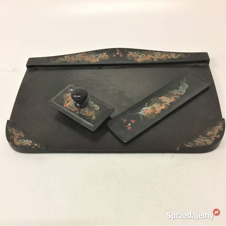 Zestaw na biurko pokryty laką Chiny Japonia pocz mazowieckie Warszawa