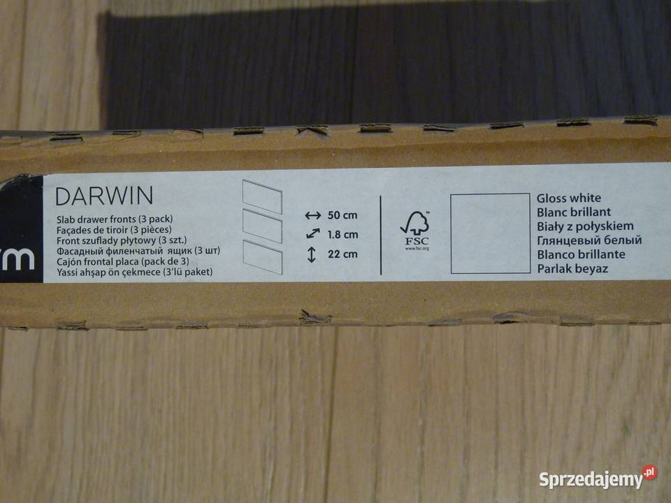 Fronty szuflad 50 biały połysk Form Darwin -3szt