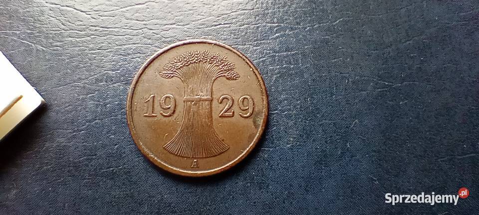 Stare monety 1 fenig 1929 A Niemcy Lesko