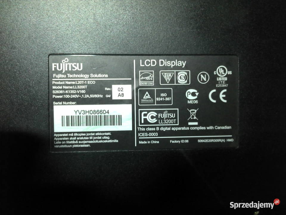 Monitor FULL HD LCD Fujitsu model L20T1 ECO Knurów