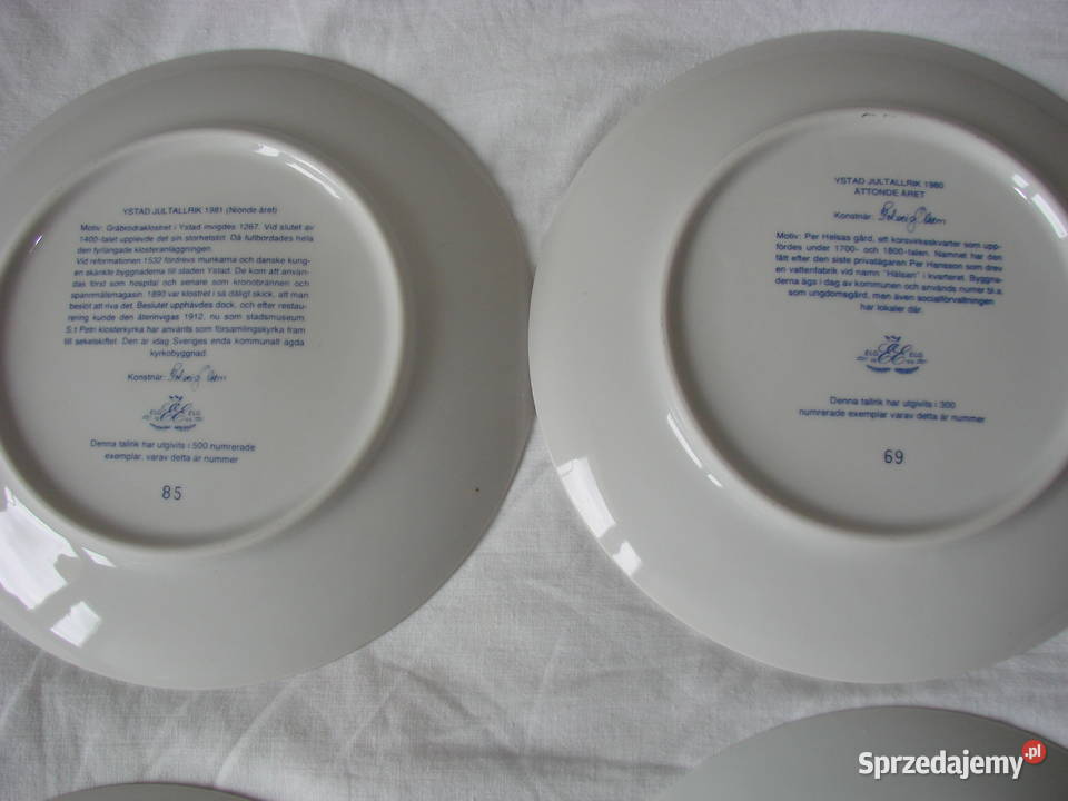 Elgporslin Sweden kobaltowe talerze świąteczne Pruszcz Gdański sprzedam