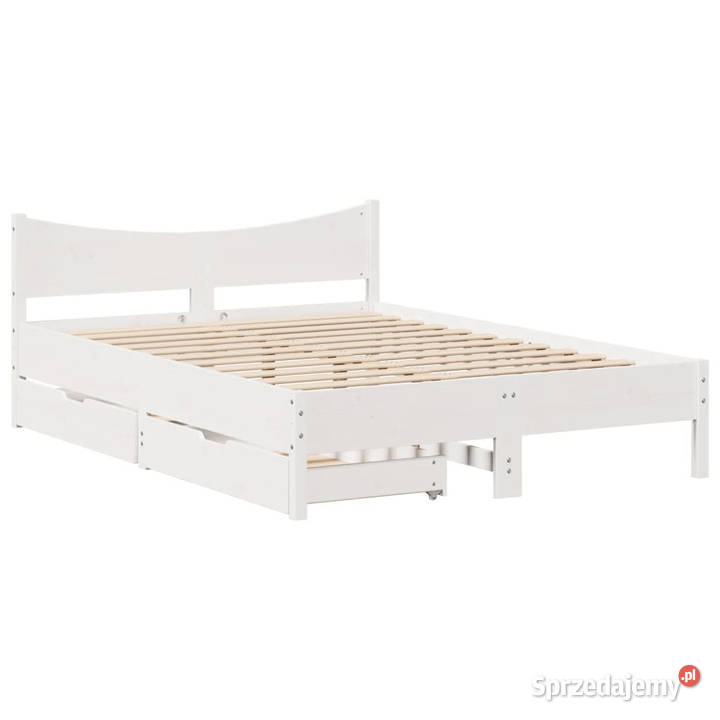 Rama łóżka z szufladami biała sosnowa 140x200 sprzedam