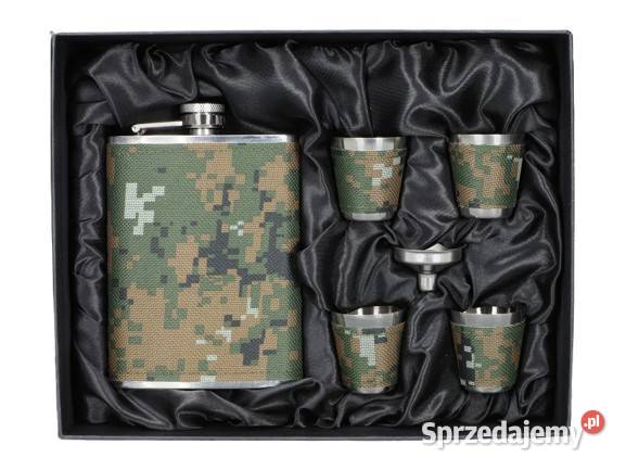 Zestaw Prezentowy Piersiówka 4 Kieliszki Obszyte