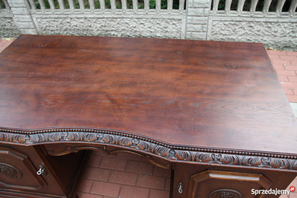 Biurko dębowe stareantyk dwustronne odnowione wielkopolskie Swarzędz sprzedam